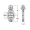 Butterfly valve Type: 9130 Stainless steel/Stainless steel Double-ecFire safe Bare stem Wafer type